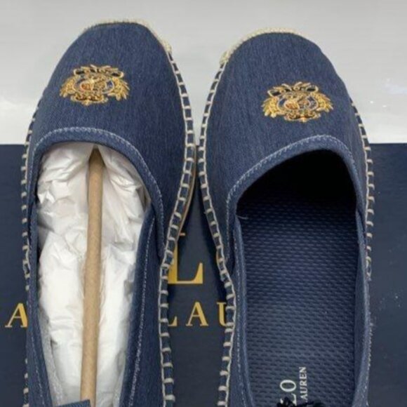 Polo by Ralph Lauren Denim Blue Slip-Ons with Gold Crest main image 6